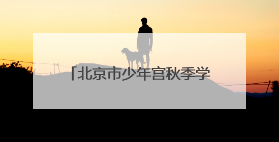 北京市少年宫秋季学期招生，本周末报名